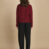 cardigan tre bottoni MIL4A24 25040 BORDEAUX milaura