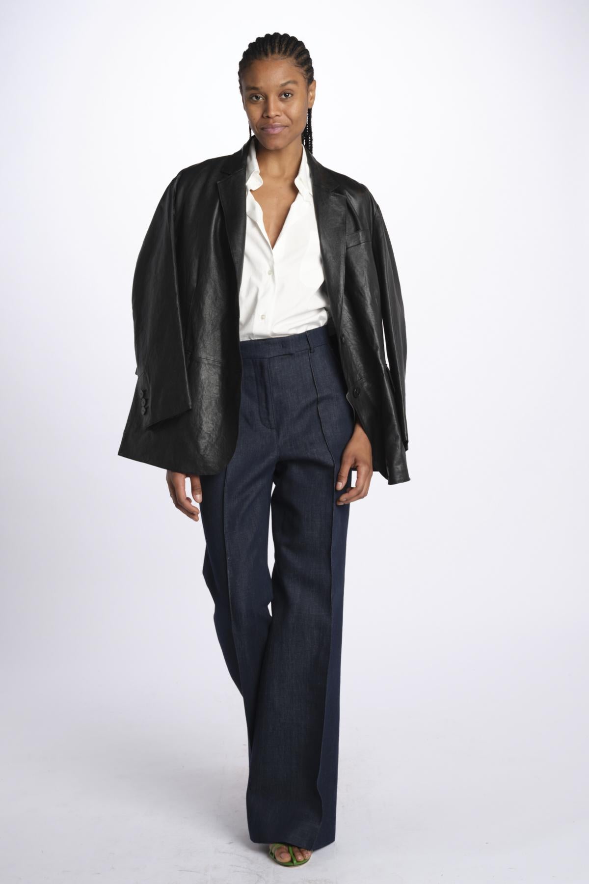 Pantalone OTTAVIA denim dritto nervature OTTAVIA673855 612 quelledue