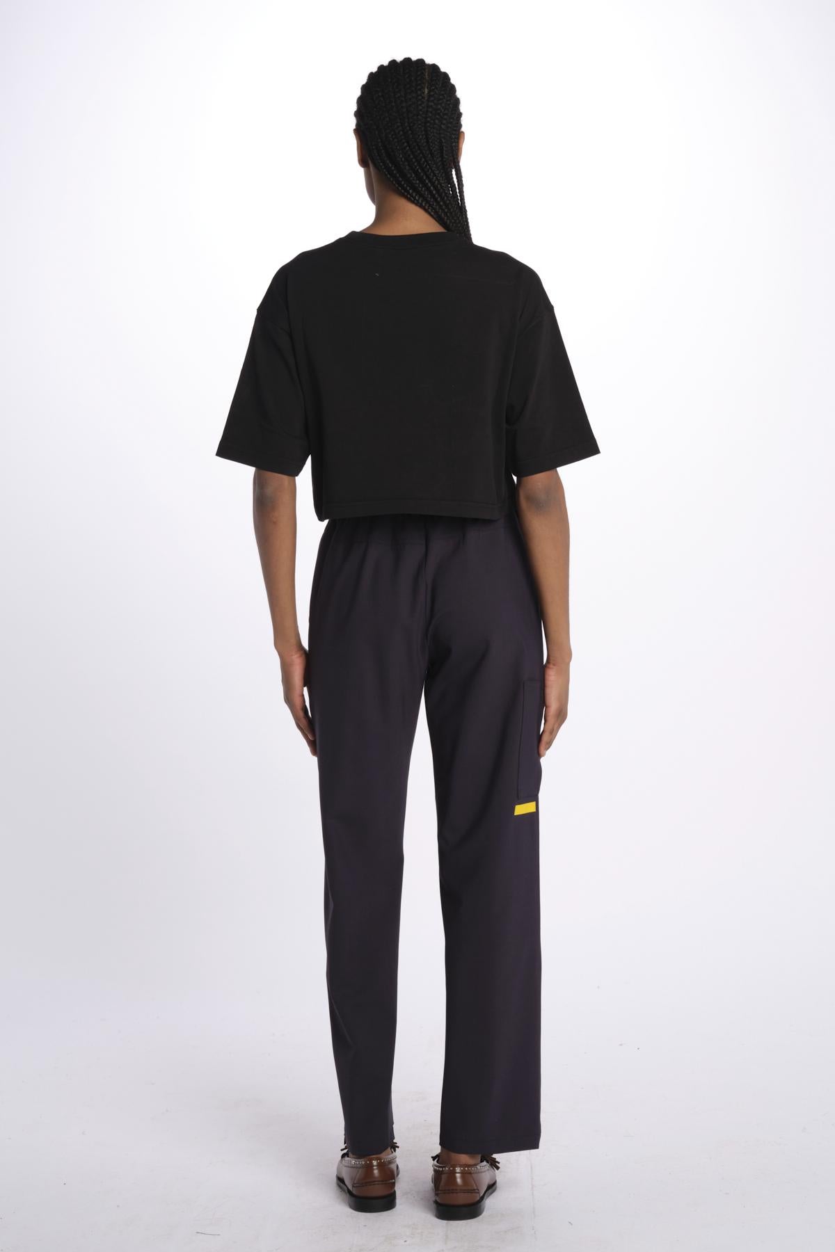 T-Shirt cropped logo Z500 NERO aspesi