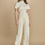 top manica corta con collo alto 31101-313 LATTE 02 federica tosi