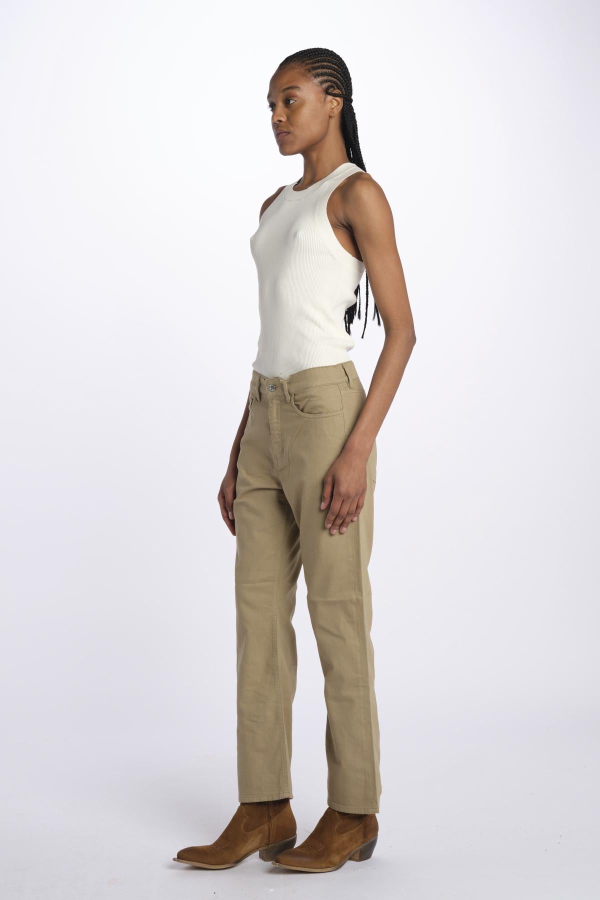 Denim LINDY combo stretto cropped LINDY KHAKI true avenue