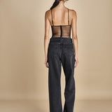 LUNA BODYSUIT body con spalline arricciate davanti e tulle sul retro LUNA BLACK undress code