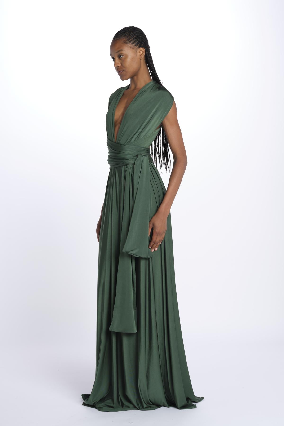 ALLUIM DRESS abito lungo ALLIUM GREEN nash