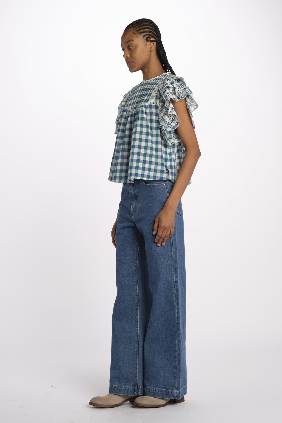 HUDALLA51 camicia check con maniche a sbuffo HUDALLA51 C1365 bellerose