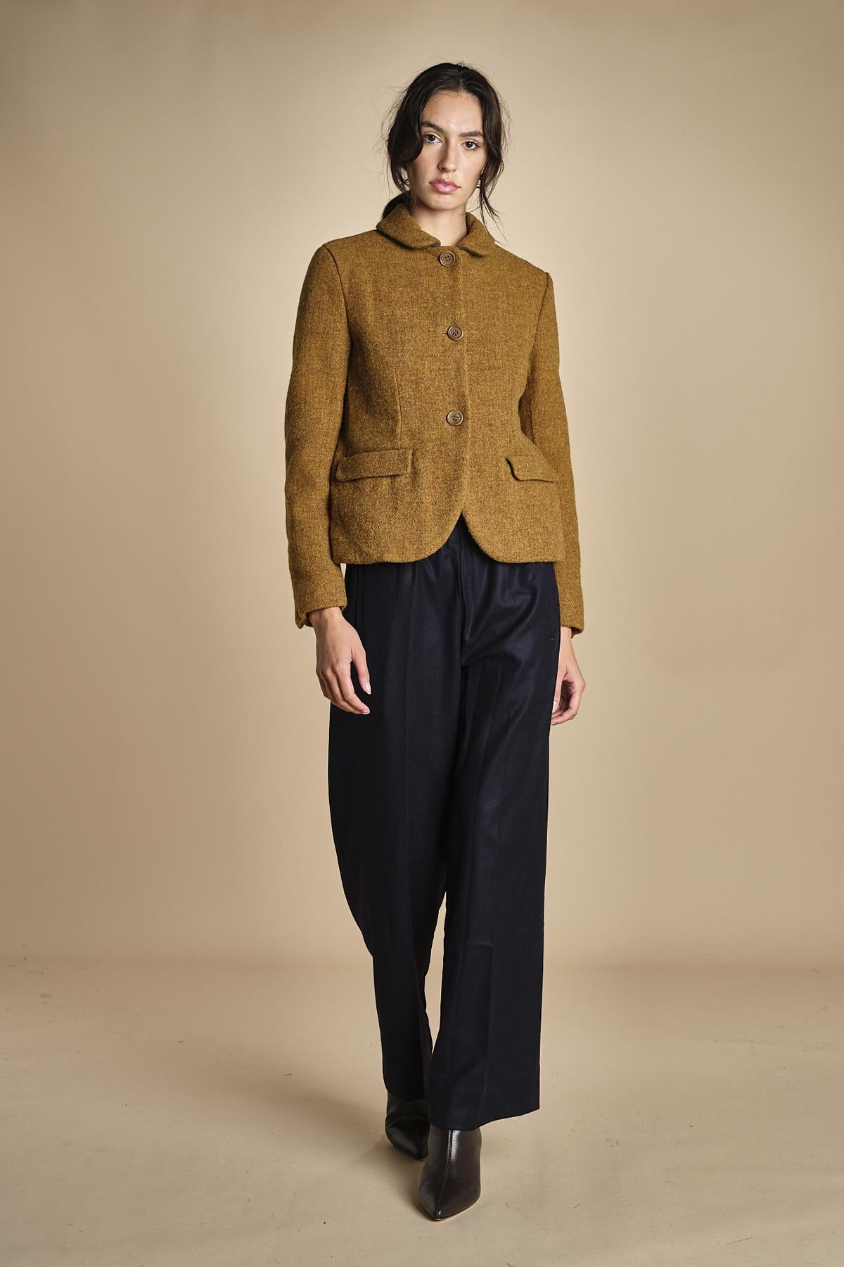 pantalone con elastico in punto milano PENSIL BLU NAVY true avenue