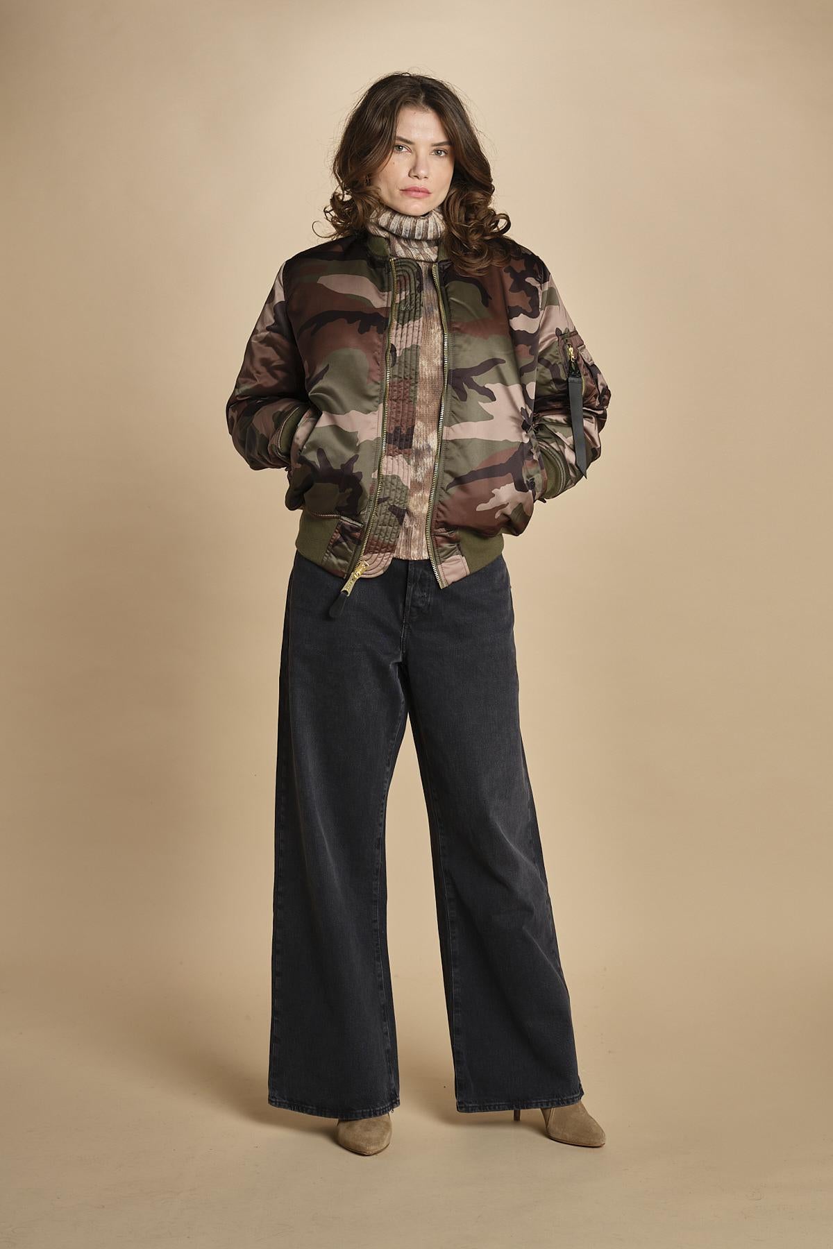 bomber unisex in nylon camouflage 756111C MA-408 CAMO alpha