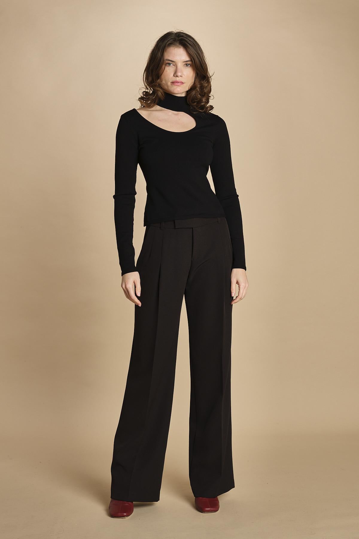 pantalone con pinces 30804-313 NERO 29 federica tosi