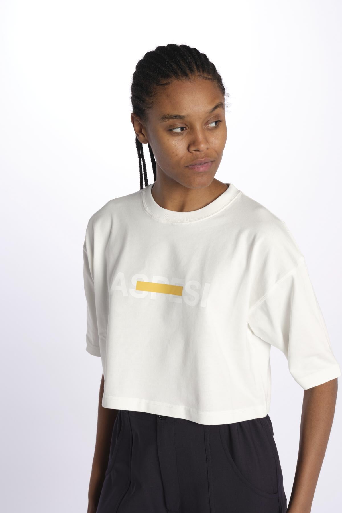 T-Shirt cropped logo Z500 NATURALE aspesi