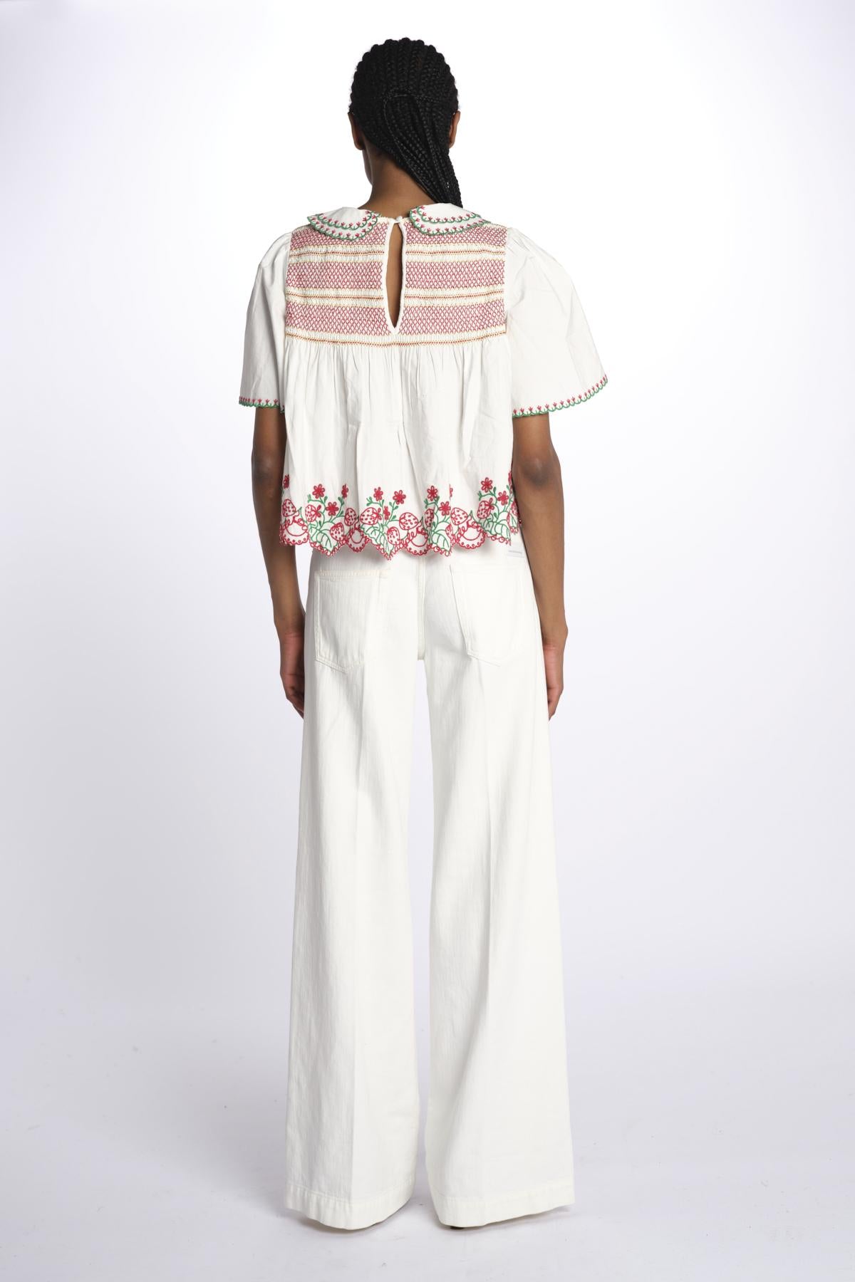 Camicia ANDY colletto punto smoke DM 1207 WHITE damson madder