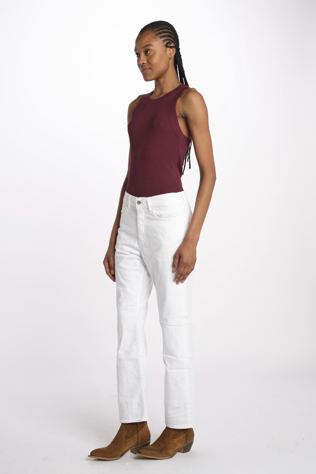 Denim LINDY combo stretto cropped LINDY WHITE true avenue