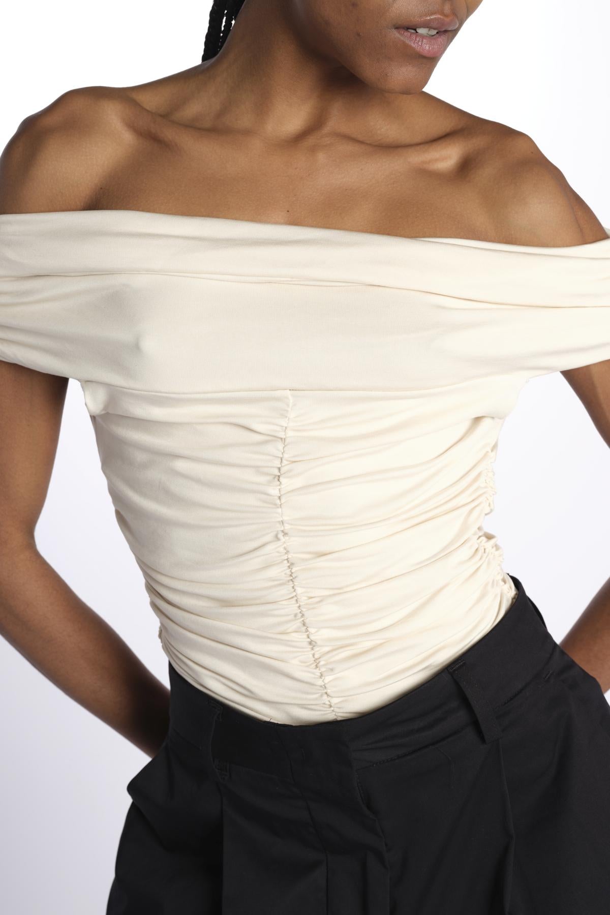 Body BUTTER CUP scollato plissè BUTTER CUP CREAM undress code