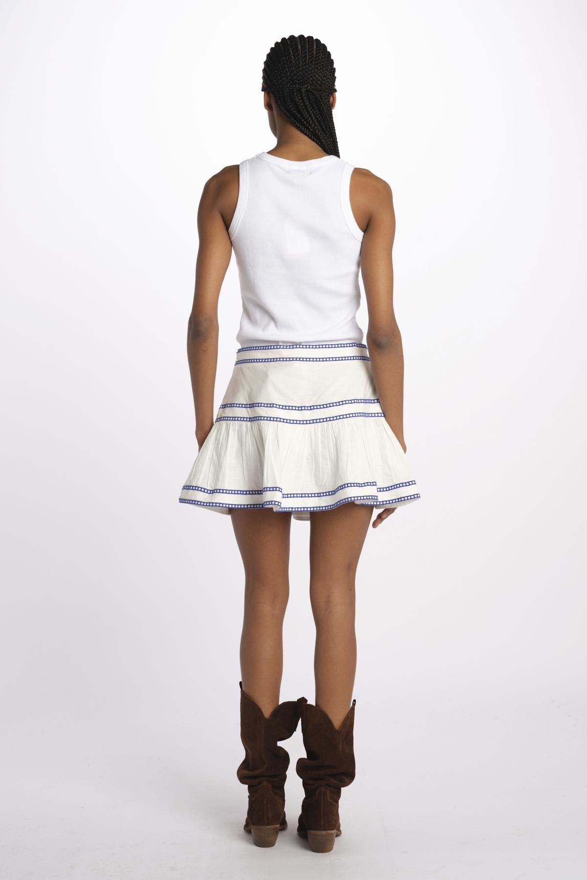 Mini gonna ZILLI ZILLI 1737 WHITE scarlett poppies