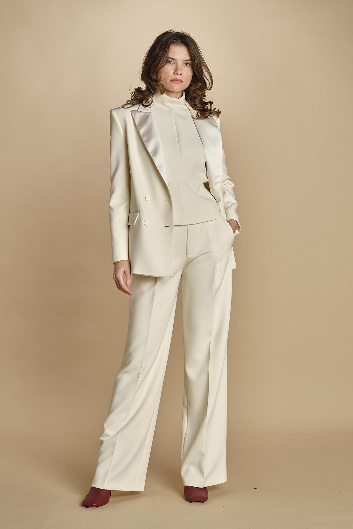 giacca doppipetto in cady 30303-313 LATTE 02 federica tosi