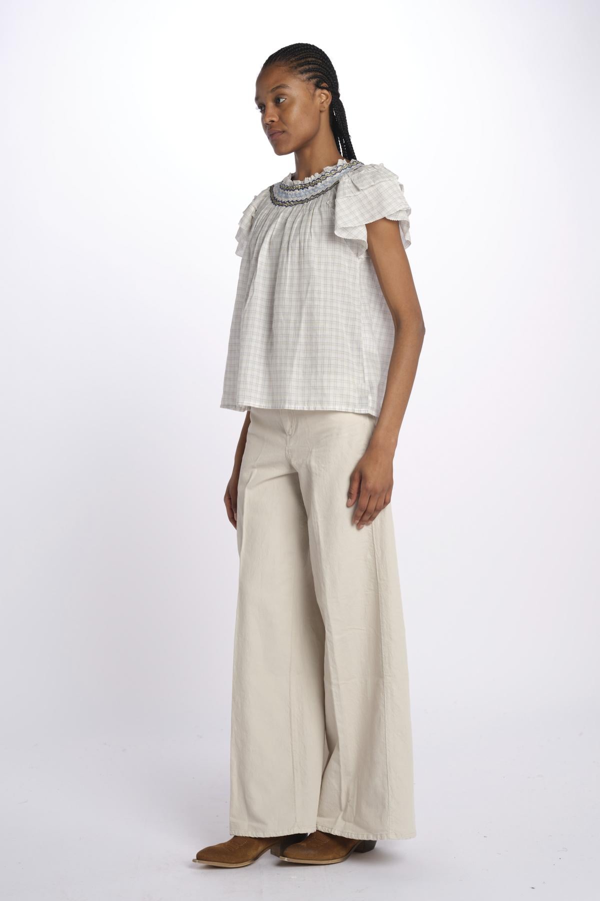 CATHY camicia check con collo arricciato CATHY C1316 bellerose