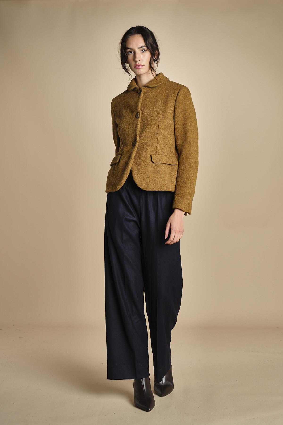 pantalone con elastico in punto milano PENSIL BLU NAVY true avenue