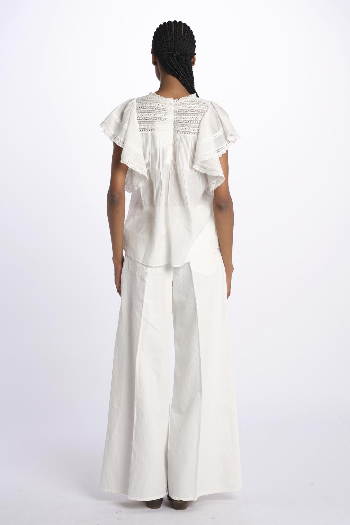Top CALISSON pizzo con rouches CALISSON BLANC vanessa bruno