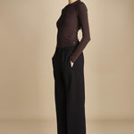pantalone con elastico in punto milano PENSIL BLACK true avenue