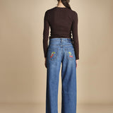 denim loose con ciliegie THE DODGER ANKLE  1888G 313 mother