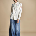 camicia denim con disegni ricamati THE ALL MY EXES  21126 1494 mother