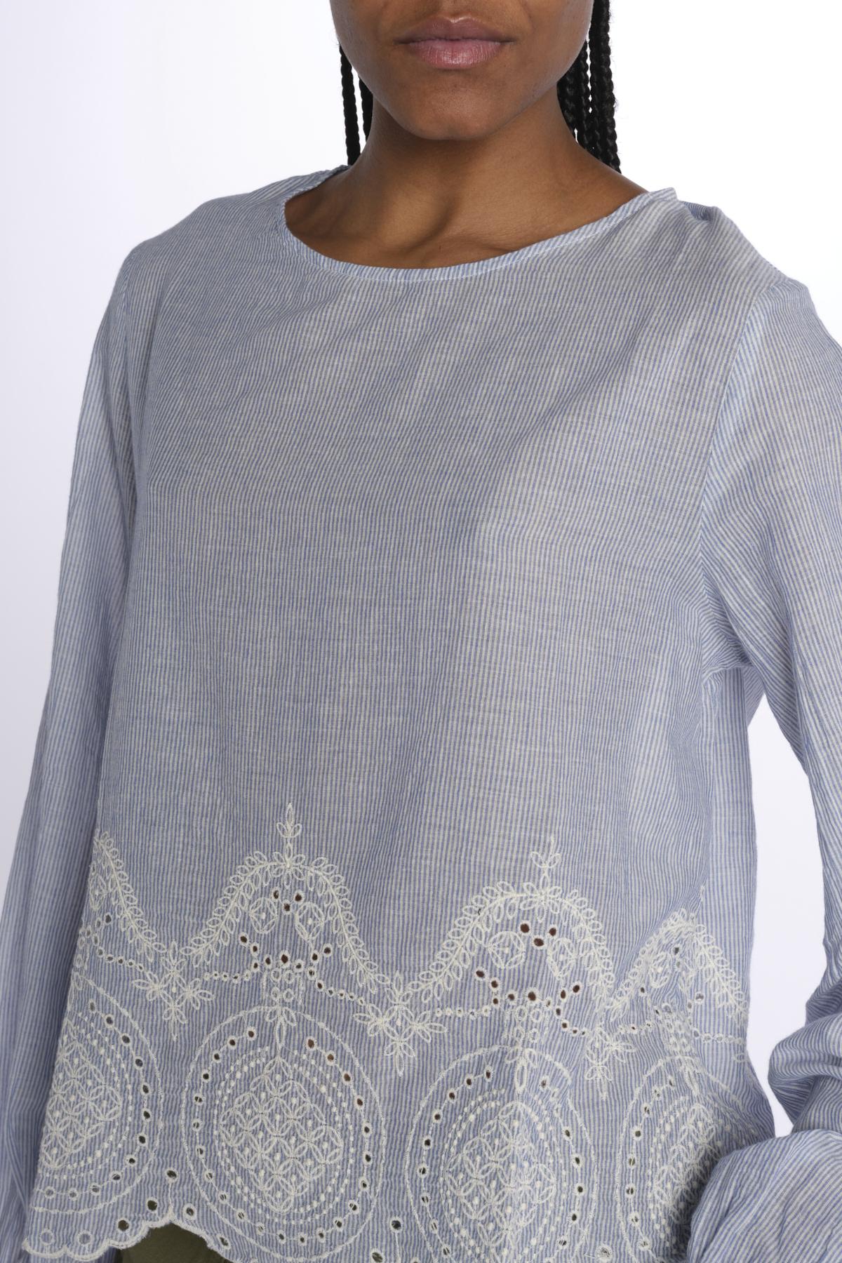 Camicia IRENE righe ricamo IRENE UNI true avenue
