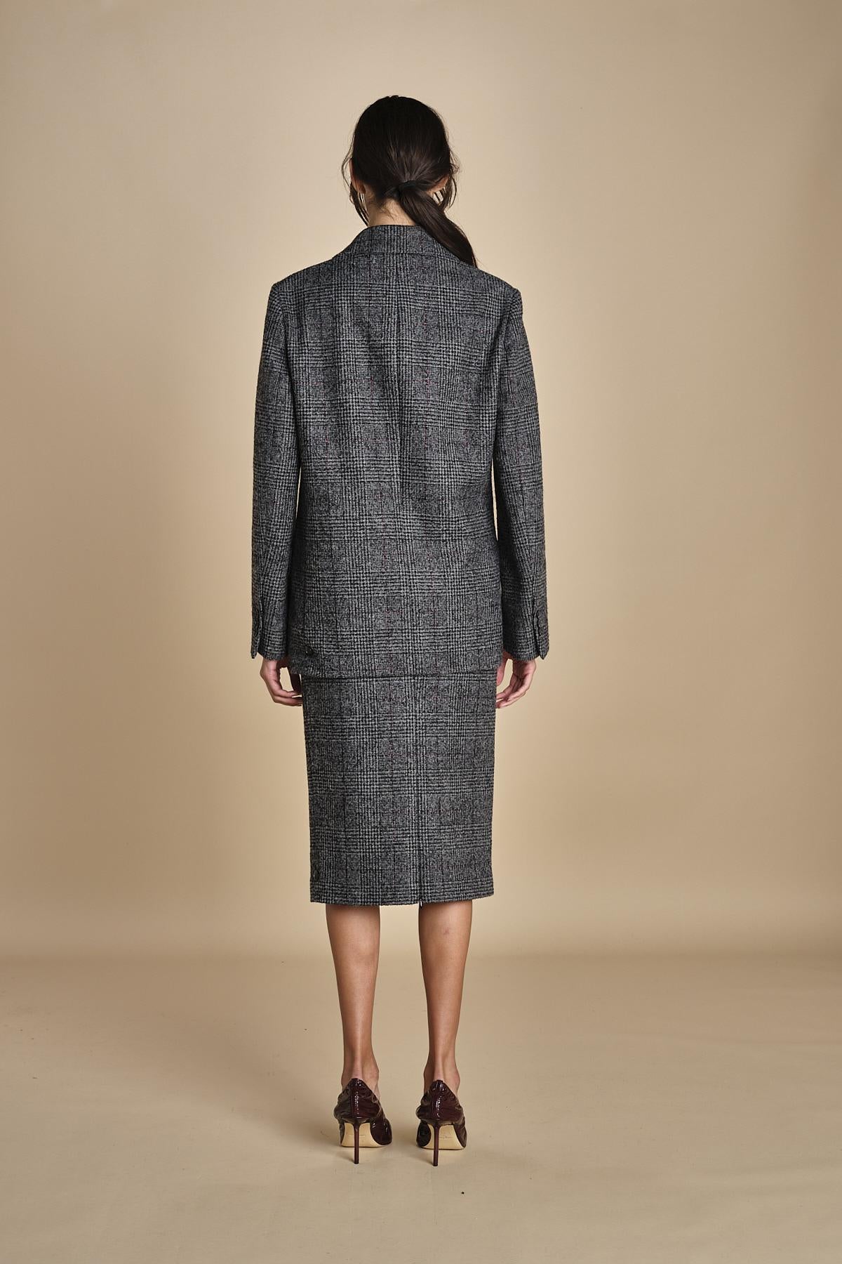 L062 blazer over gessato L031-3092-Q911 NERO_BIANCO n21