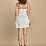 miniabito con ricamo fiori. RVBR-1185 IVORY rebecca vallance