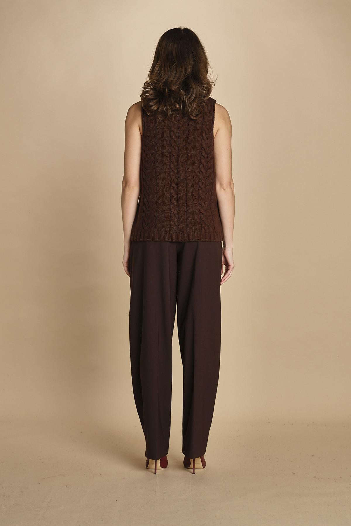 gilet trecce D230514A MORO milaura