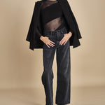 body manica lunga con banda obliqua STARSTRUCK BLACK undress code