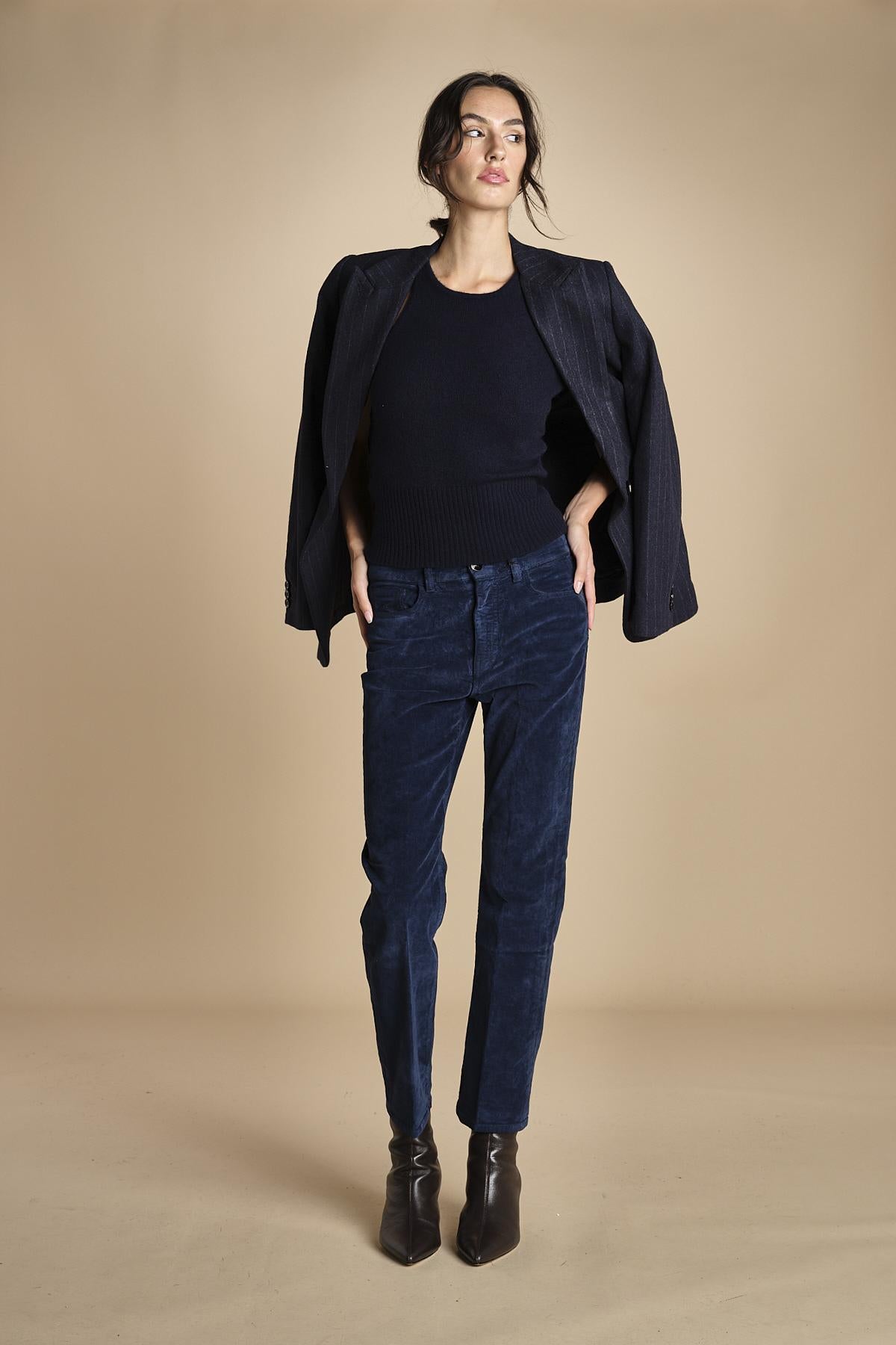 denim skinny cropped LINDY NAVYBLU true avenue