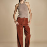 pantalone dritto in fustagno OLIMPIA RUSSETED true avenue