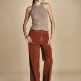 pantalone dritto in fustagno OLIMPIA RUSSETED true avenue