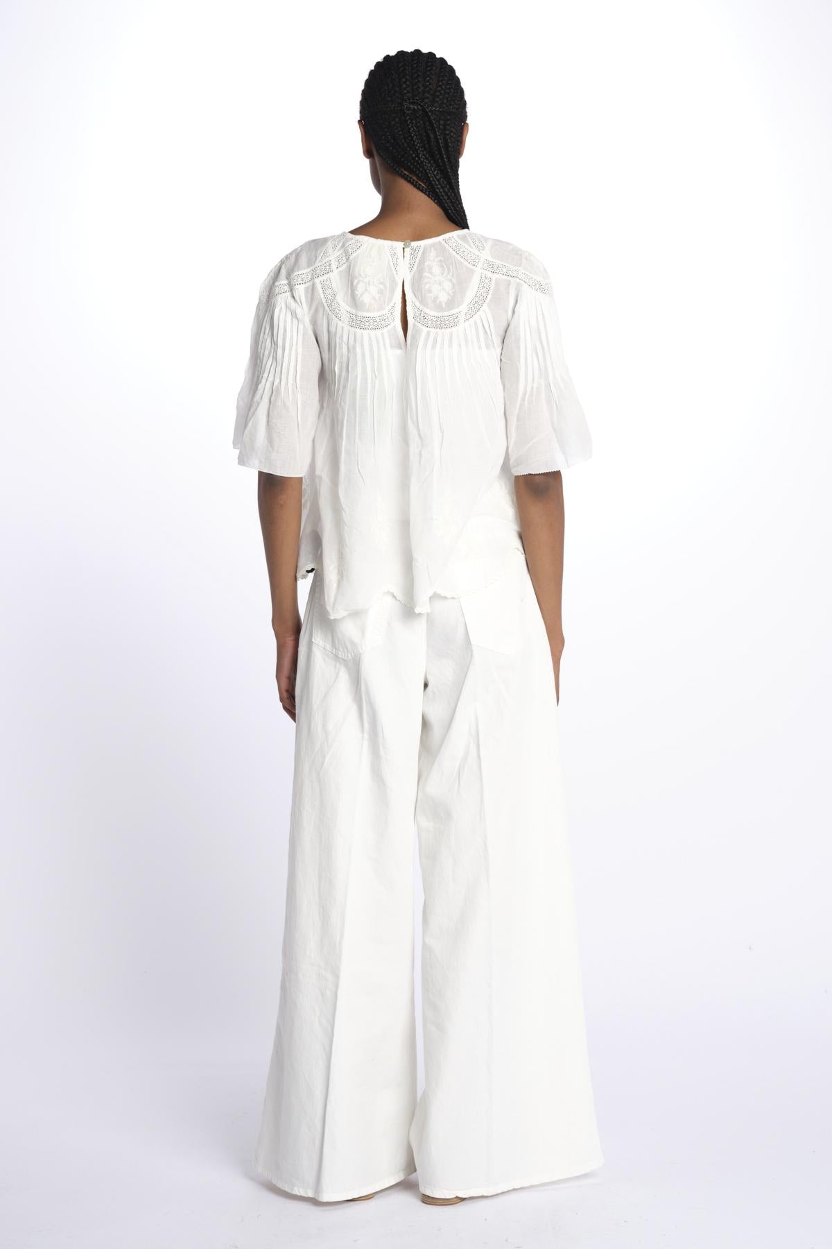 Camicia m/c con nastri 329127 OFFWHITE farm rio
