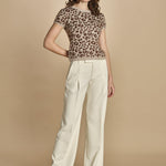 maglia manica corta  maculata 32019-355 BEIGE.MORO federica tosi