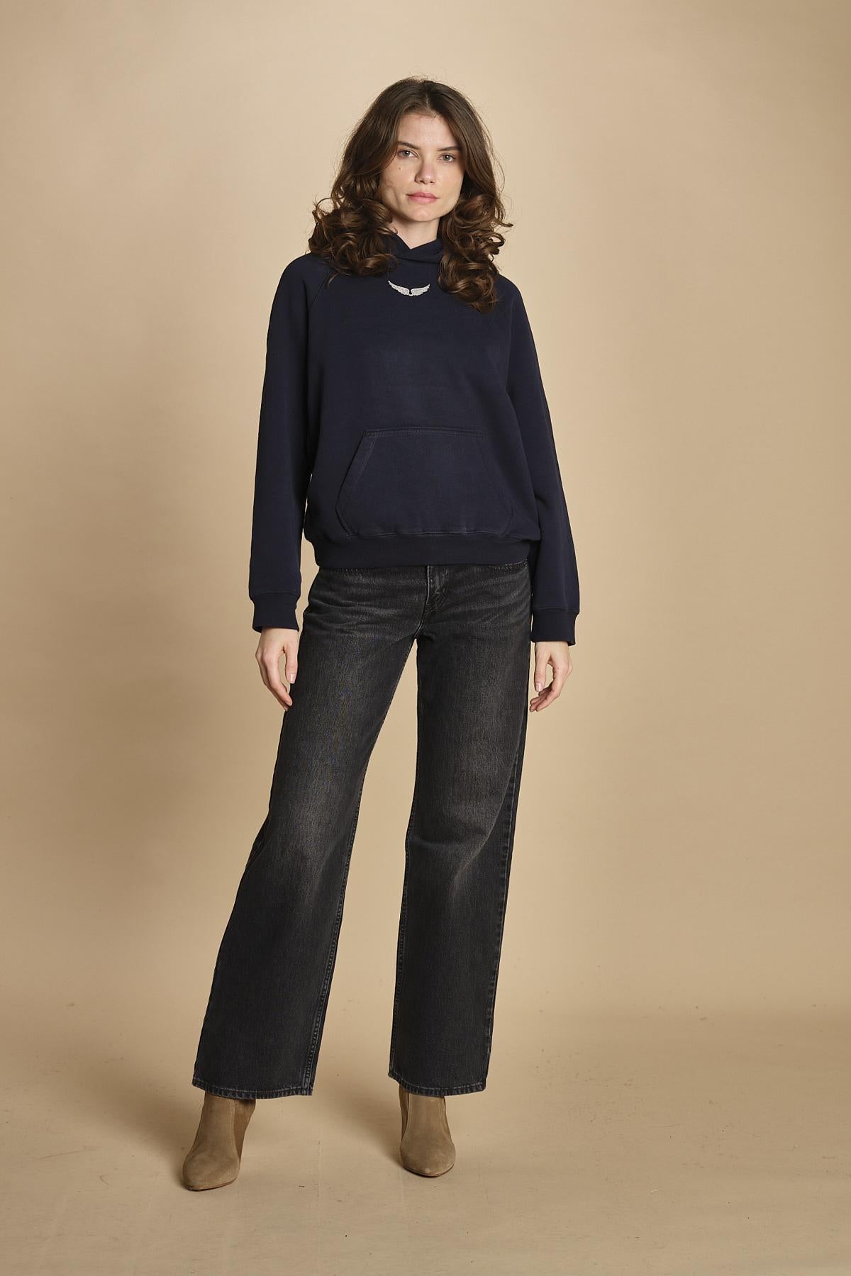 felpa con cappuccio e strass. JWSS01667 ENCRE 404 zadig & voltaire