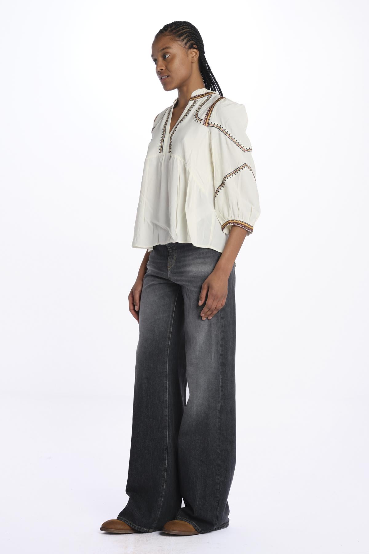 Camicia con profili TALSIE ECRU ba&sh