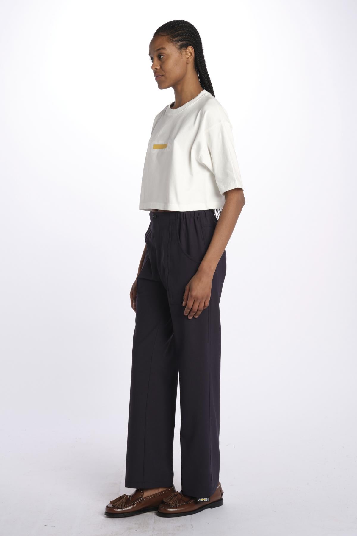 T-Shirt cropped logo Z500 NATURALE aspesi