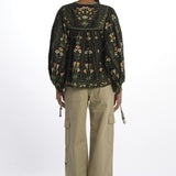 Camicia FLOWERS ARCH stampa fiori 337183 BLACK farm rio