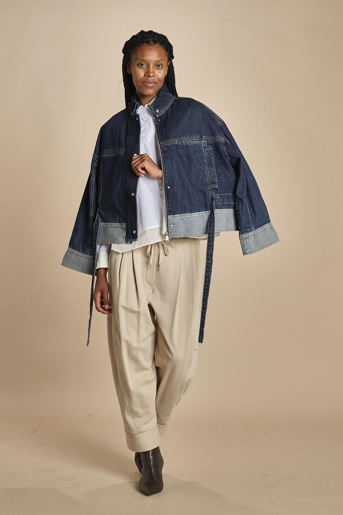 LS SHIRT W FLOUNCE camicia con bordi a contrasto 21705LCE WH100 WHITE phillip lim