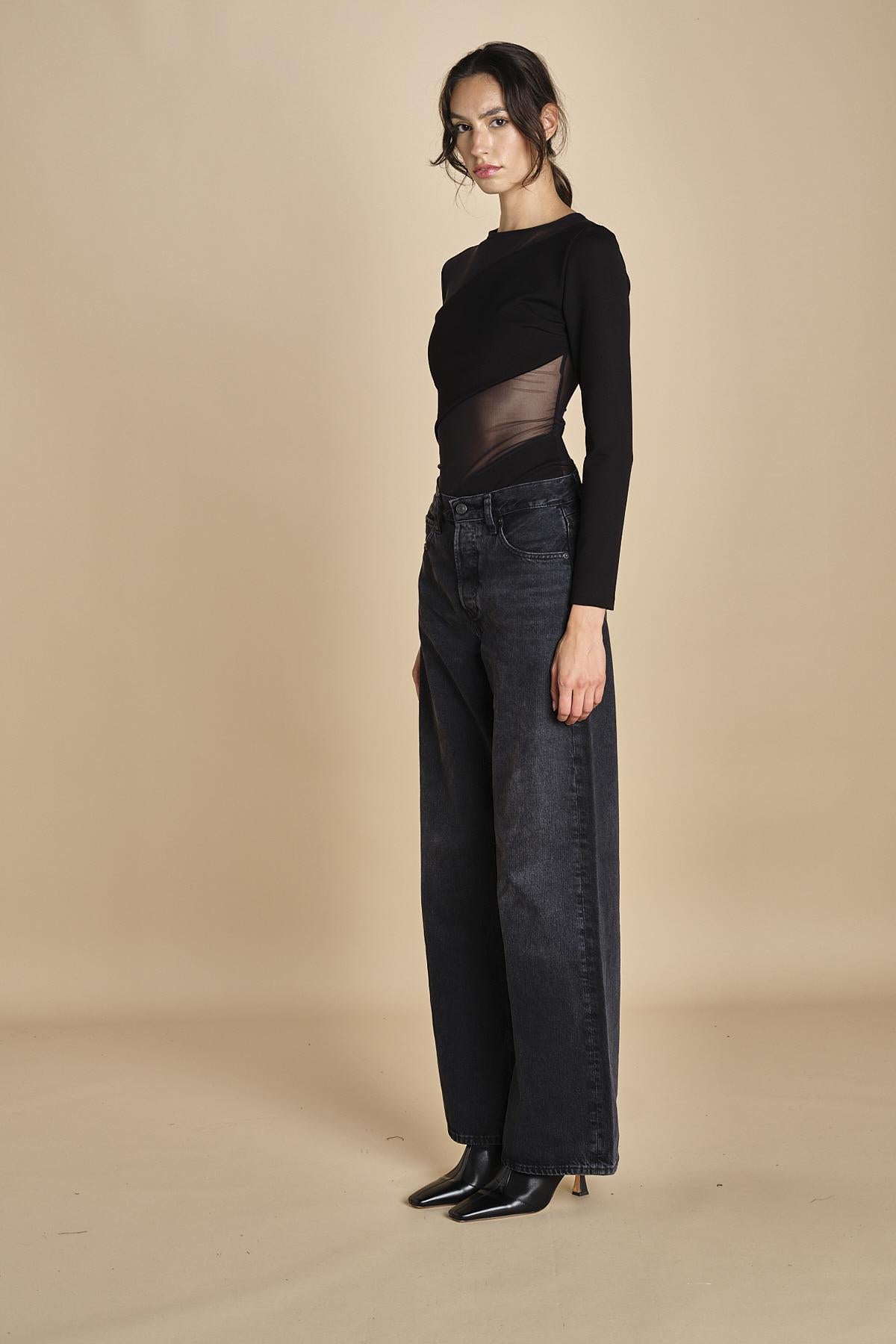 body manica lunga con banda obliqua STARSTRUCK BLACK undress code