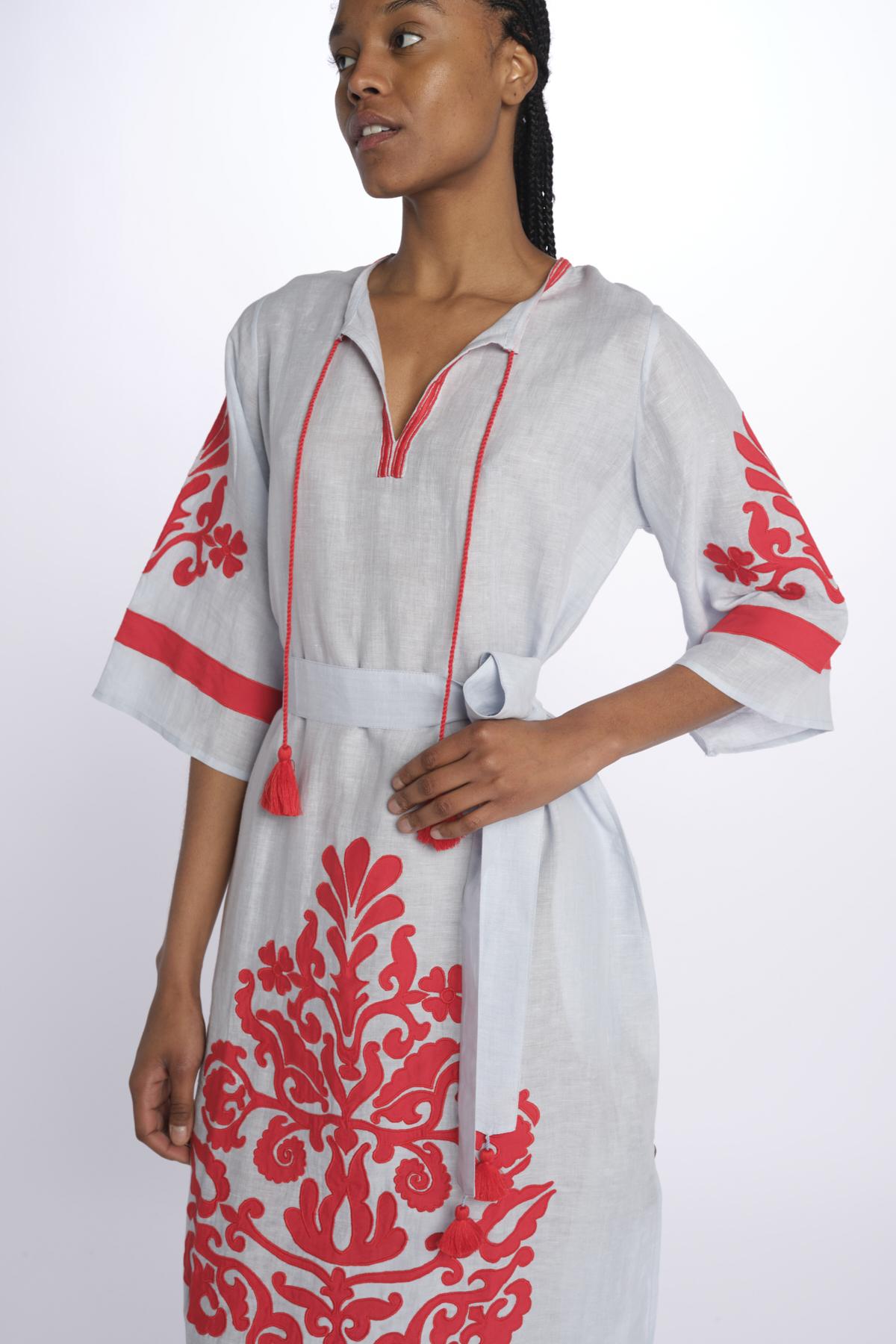 benaras soleil BE24876PALE BLUE RED