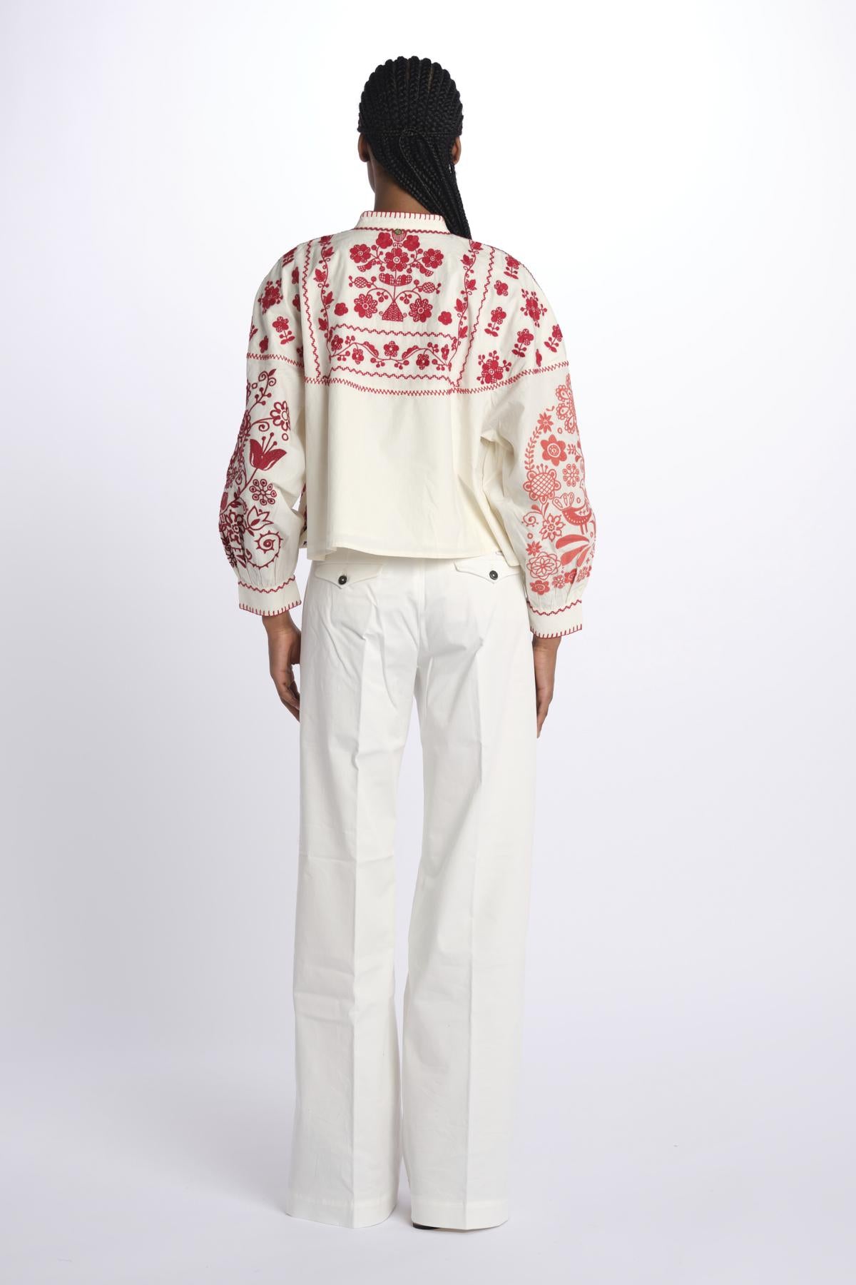 Giacca/camicia MAMIE ricamata MAMIE1BBL RED antik batik