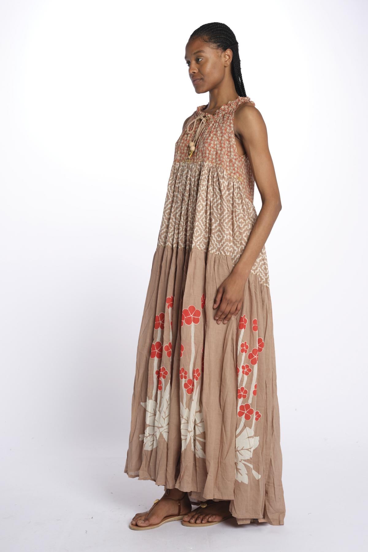 Abito s/m fiori piazzati Maxi Hippydress Sleeveless MHS TD1 CR1 yvonne s.