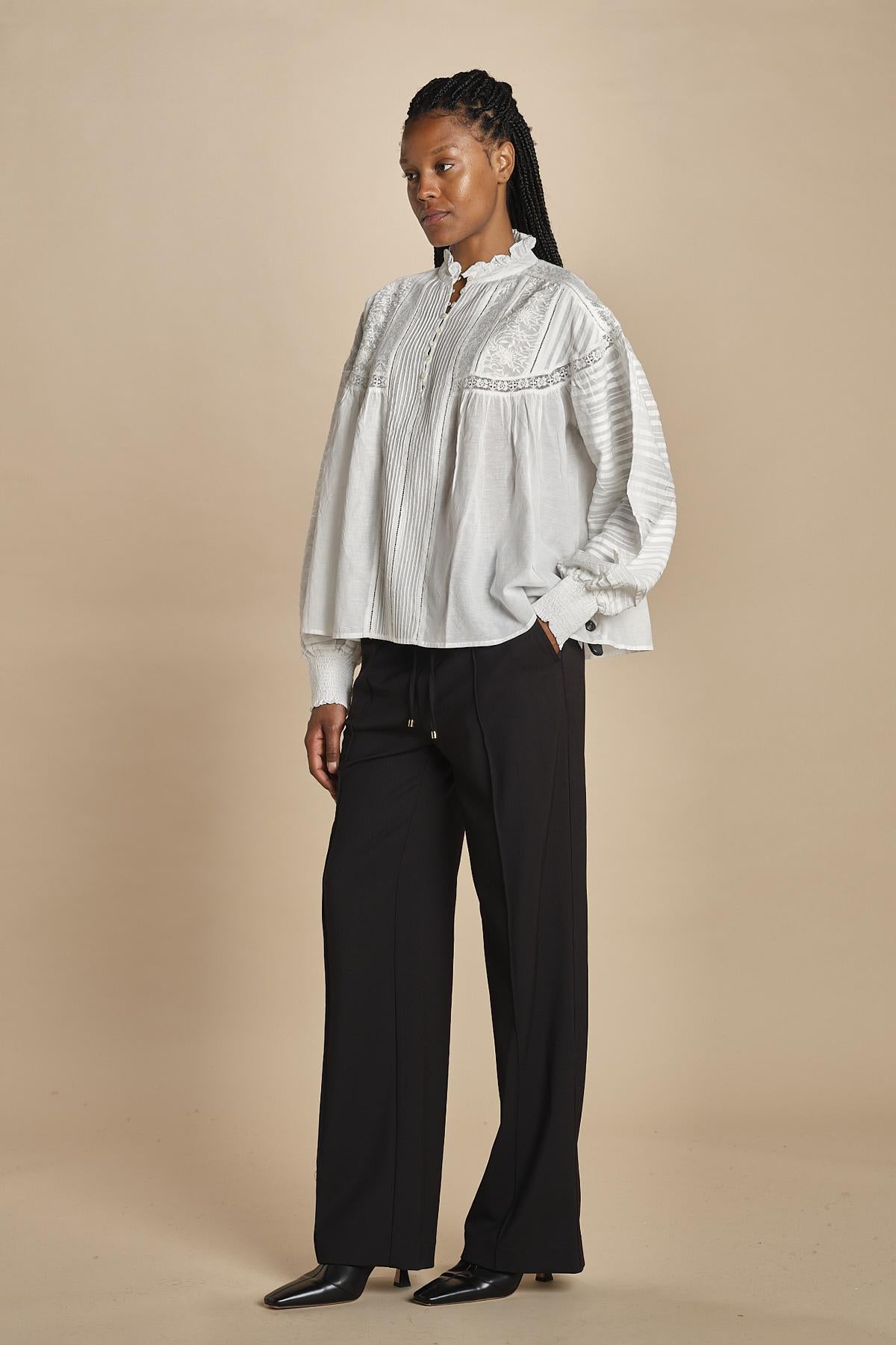 DAHLIA camicia con bottoncini e nervature 2HVA27-V09771 BLANC vanessa bruno