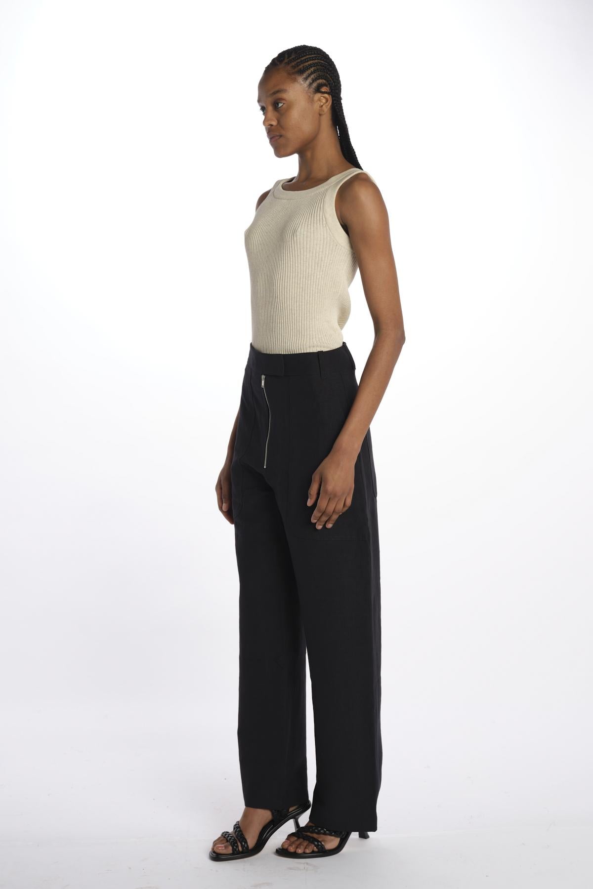 Pantalone lungo con zip PRAVIN1572 DARKESTNAVY studio nicholson