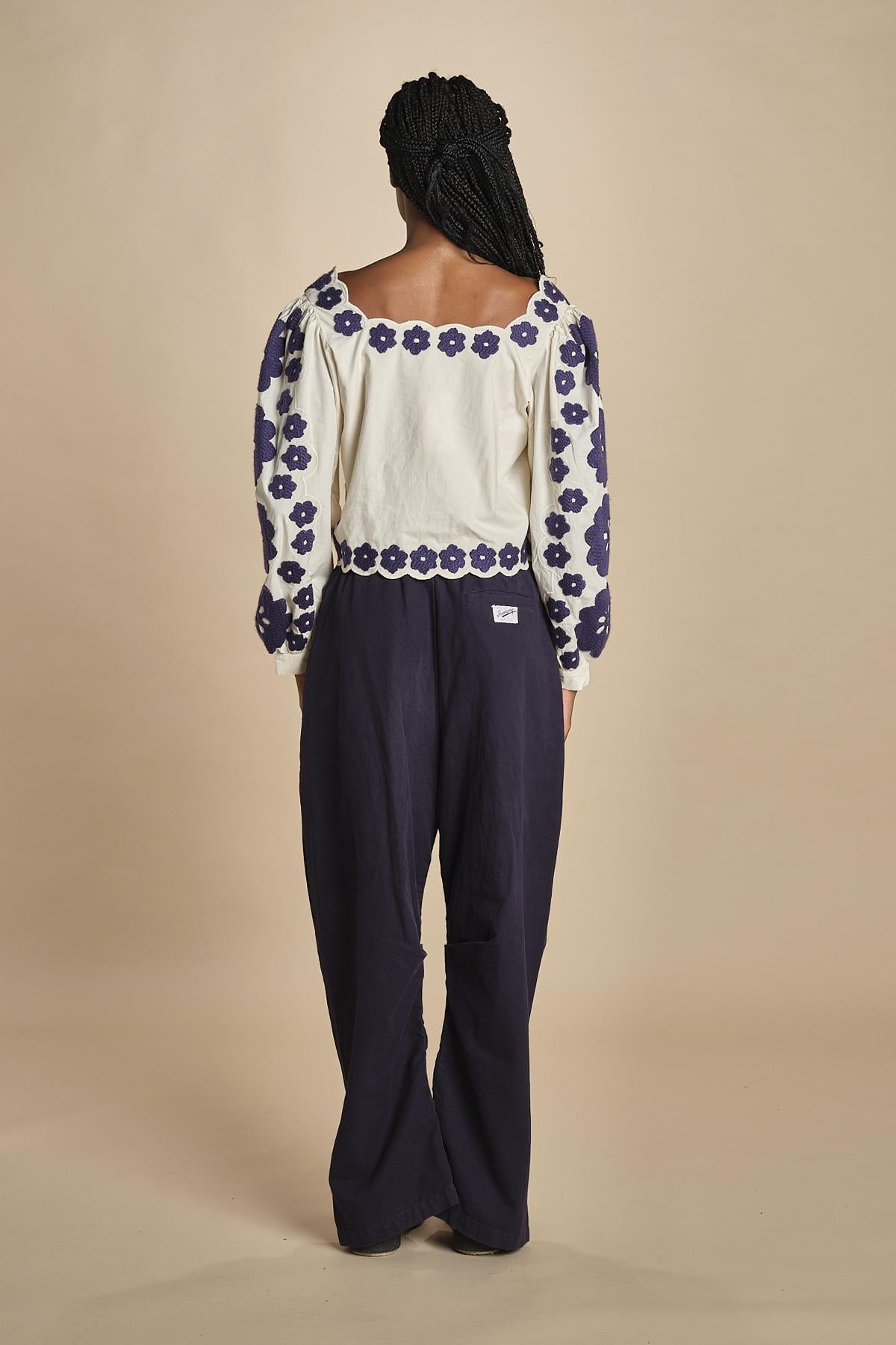 CATRINE top m/l fiori grandi 007 BLUE BLUE sea ny