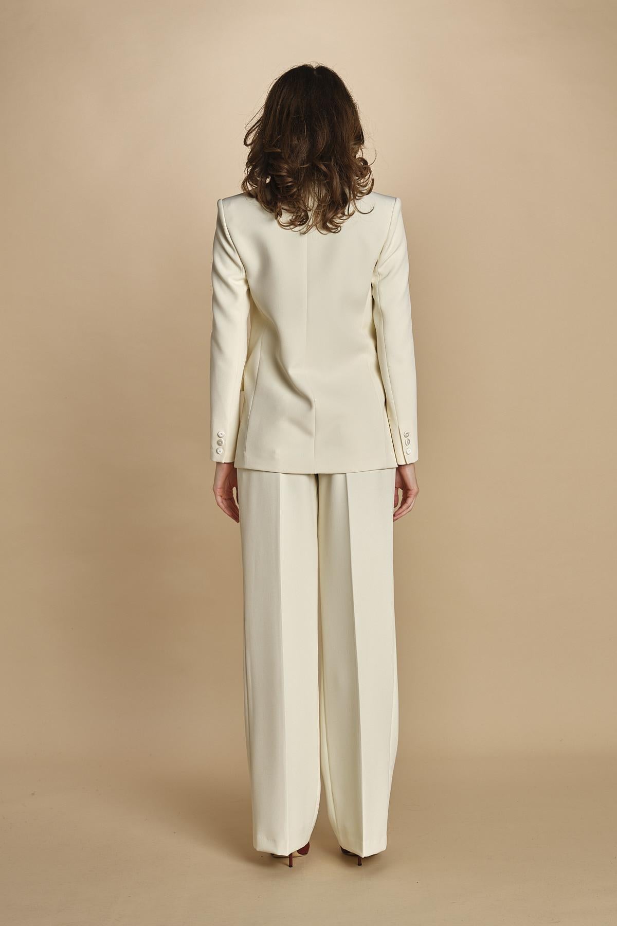 giacca doppipetto in cady 30303-313 LATTE 02 federica tosi