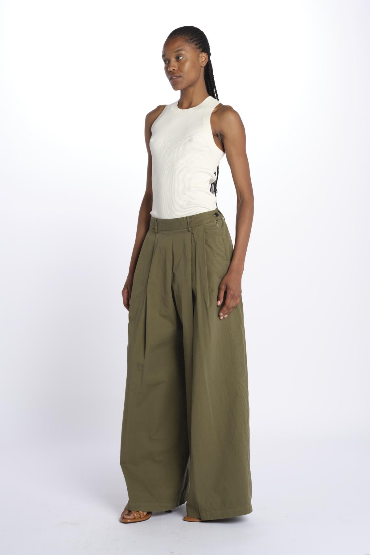 Pantalone pinces con elastico 7204 21618 750 pomandère