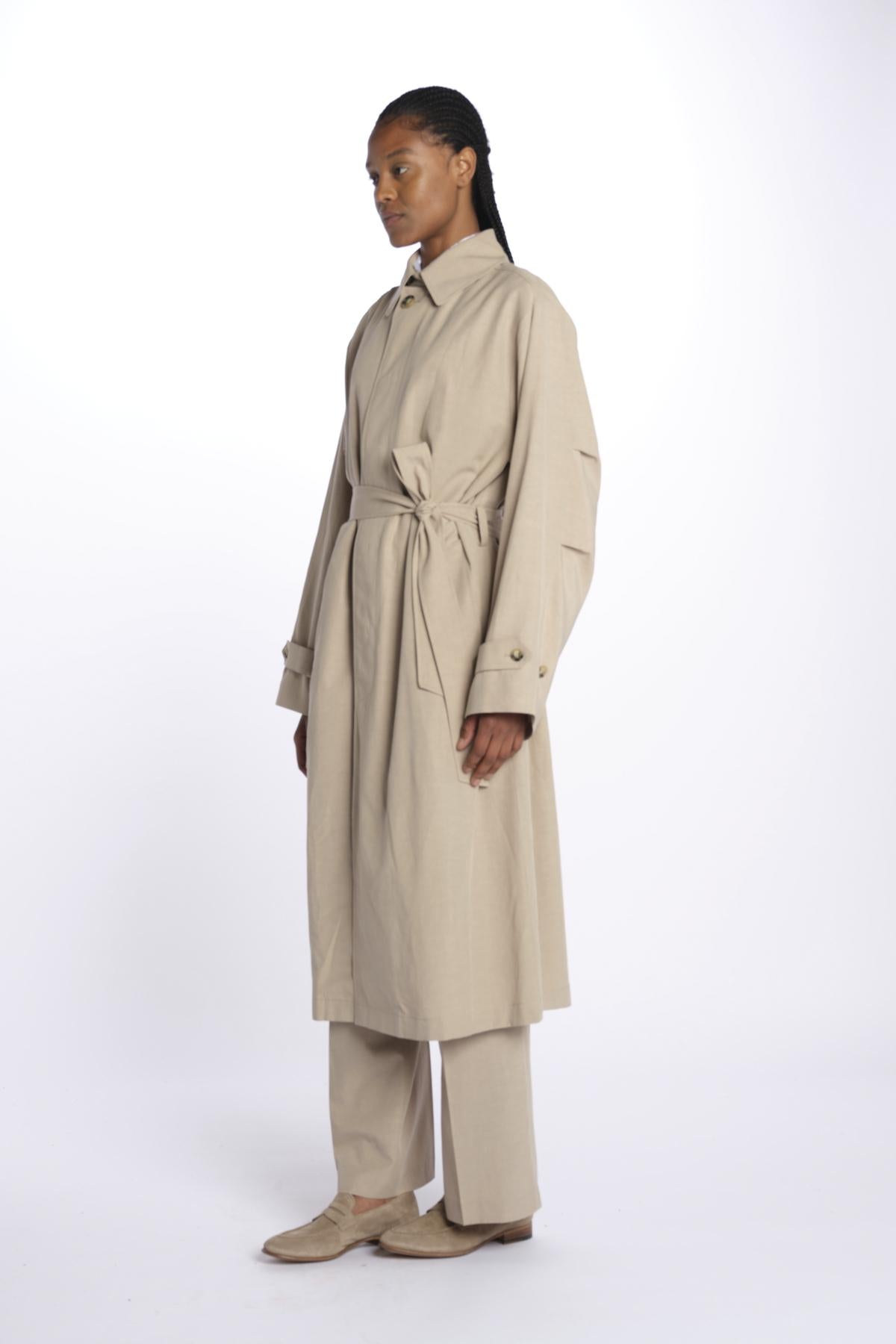 Trench cotone linen coat 252-1003 6202 vis a vis