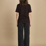 t-shirt con scritta e strass. JWTS02845 DARK CHOCOLATE 213 zadig & voltaire