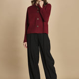 cardigan tre bottoni MIL4A24 25040 BORDEAUX milaura